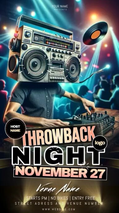 throwback party instagram story post Template | PosterMyWall
