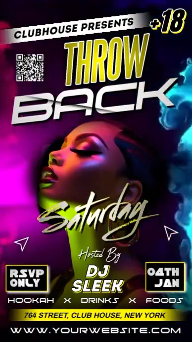THROWBACK SATURDAY PARTY FLYER POSTER Template | PosterMyWall