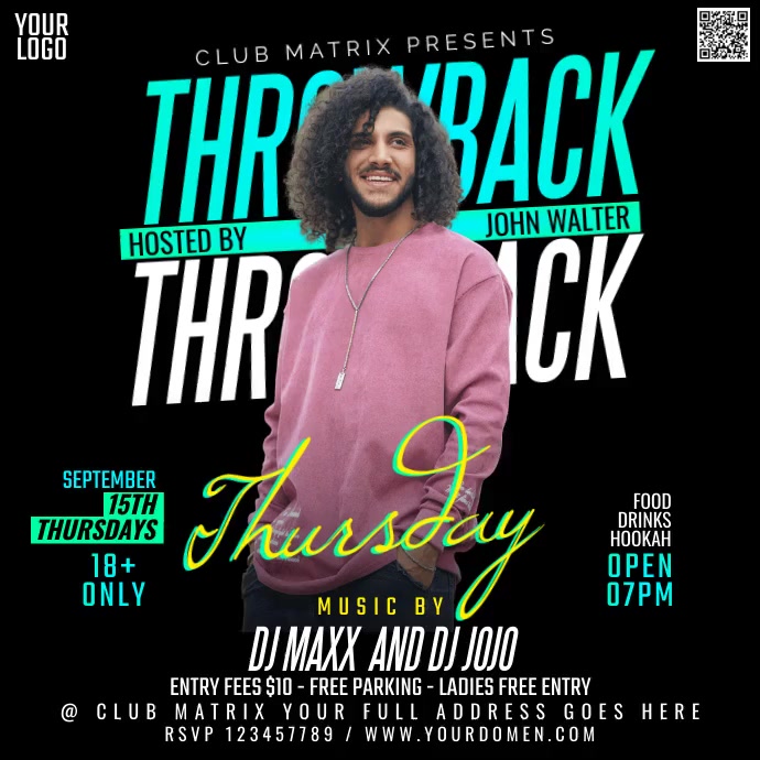 2016 Throwback Post Throwback Thursday Template | PosterMyWall