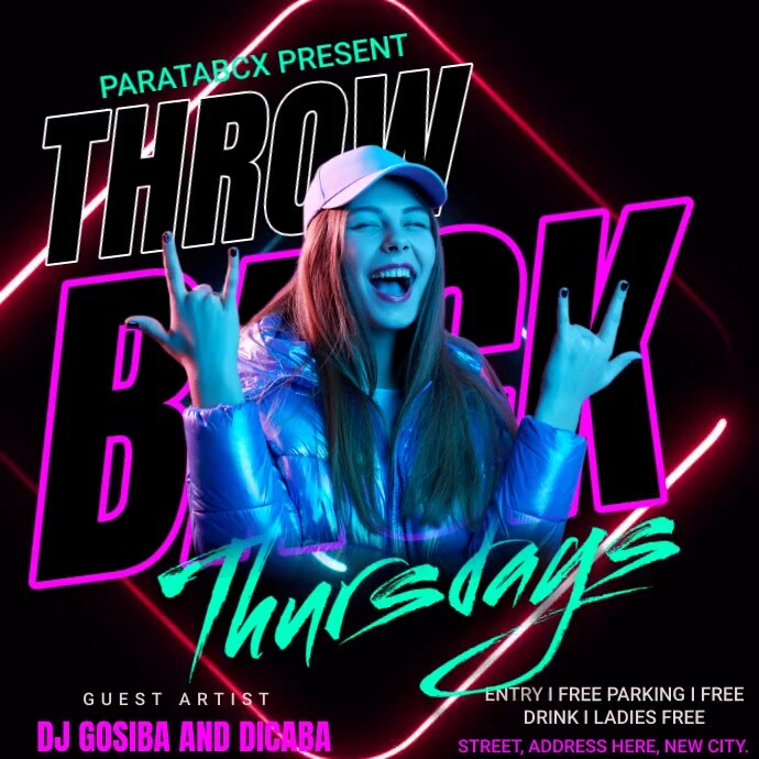 Modèle Throwback Thursday night party | PosterMyWall