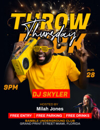 Throwback Thursday Party Ad Flyer (US Letter) template
