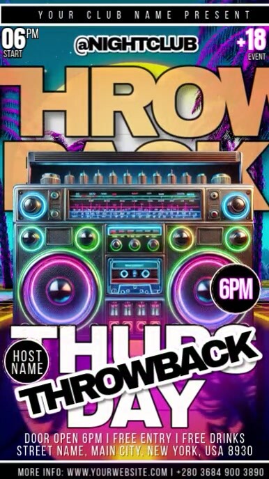 Throwback Thursday Party Template | PosterMyWall