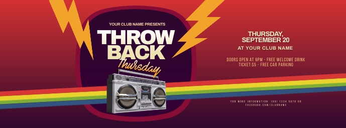 Throwback Thursday Party Facebook Cover Photo Template | PosterMyWall