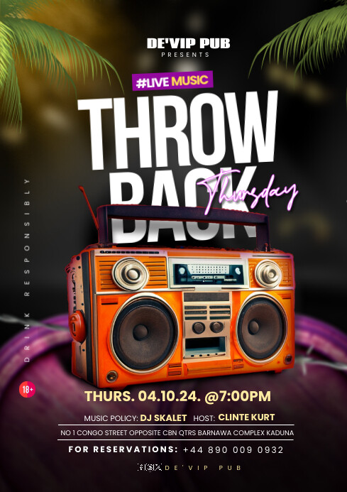 Throwback Thursday Party Flyer Template | PosterMyWall