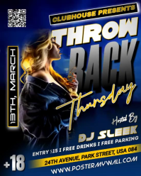THROWBACK THURSDAY PARTY FLYER POSTER Instagram Portrait template