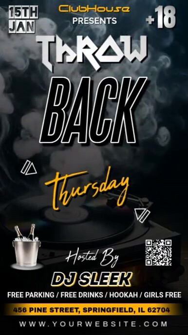 Plantilla de THROWBACK THURSDAY PARTY FLYER TEMPLATE | PosterMyWall