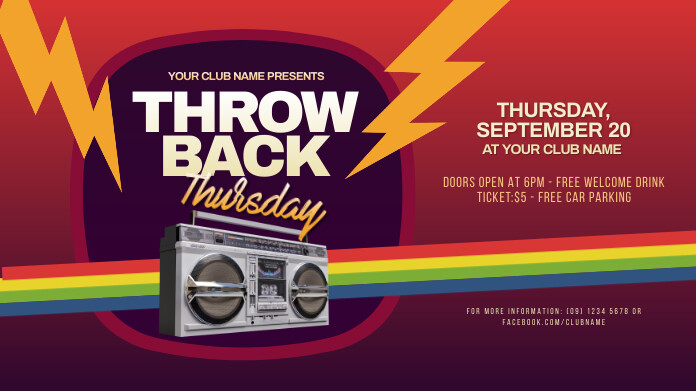 Throwback Thursday Party Twitter Post Template | PosterMyWall