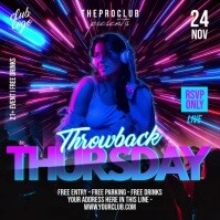 Throwback Thursday night club party flyer Template | PosterMyWall