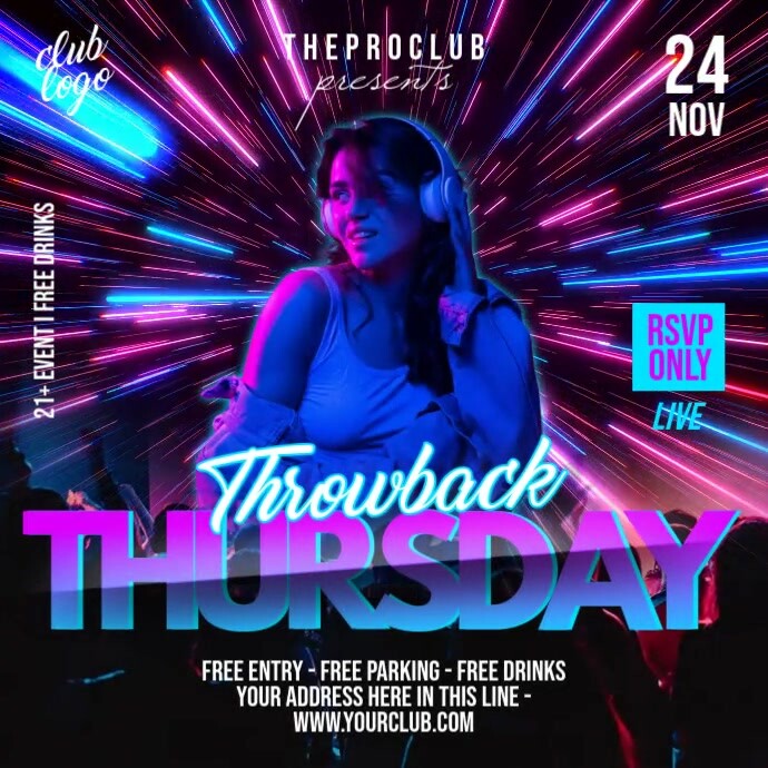 Throwback Thursdays Club Template | PosterMyWall