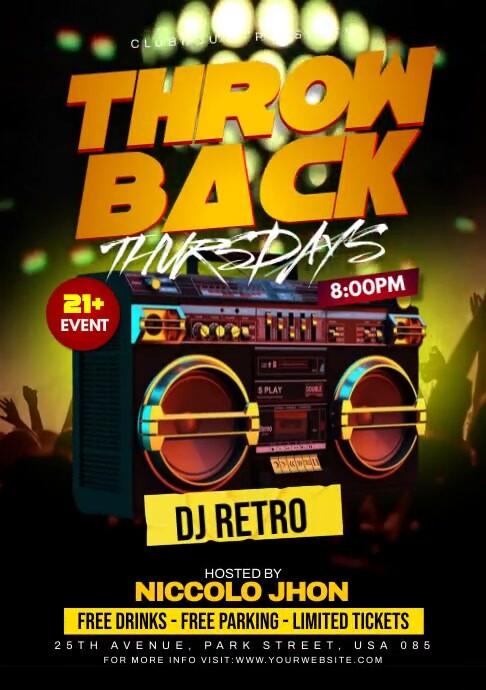 Throwback Thursday Prom throwback thursdays flyer Template | PosterMyWall