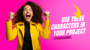 thumbnail pink happy woman ตัวอย่างภาพบน YouTube template