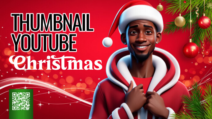Thumbnail Youtube Christmas red background Template | PosterMyWall