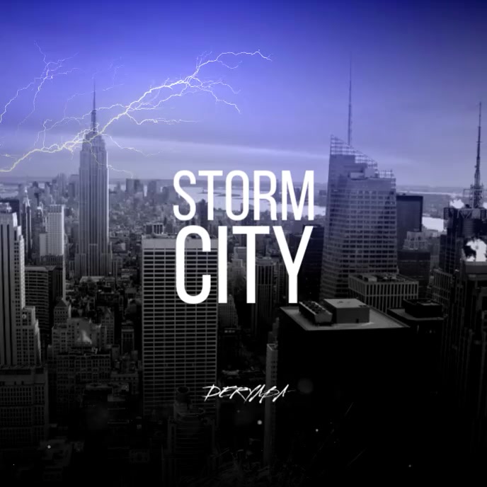 Copy of Thunder Storm City Clouds Video Album Cover Music | PosterMyWall