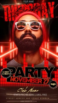 Thursday | Friday Party Event Video Template Instagram na Kuwento