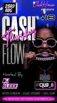 THURSDAY CASH FLOW PARTY FLYER POSTER Instagram Story template