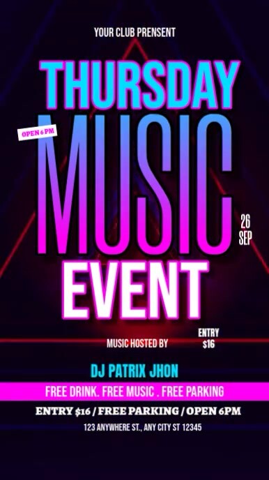 Copy of Thursday music event video | PosterMyWall