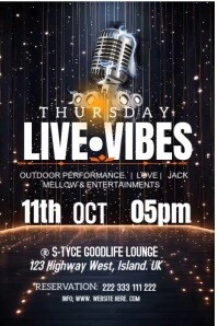 Thursday music live Vibes stream shows template design 横幅 4' × 6'
