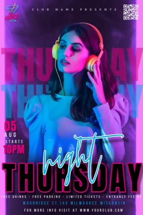 Thursday Night Club Poster template