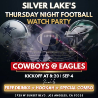 Thursday Night Football: Dallas Cowboys vs Philadelphia Eagles Watch Party Instagram Post Template Wpis na Instagrama