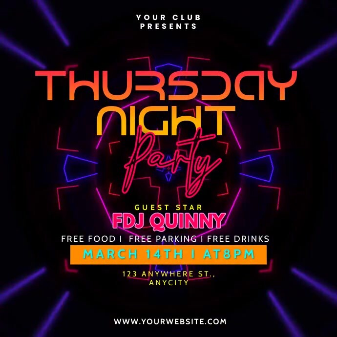 Copy of Thursday Night Party | PosterMyWall