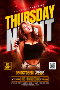 Thursday night party Poster template