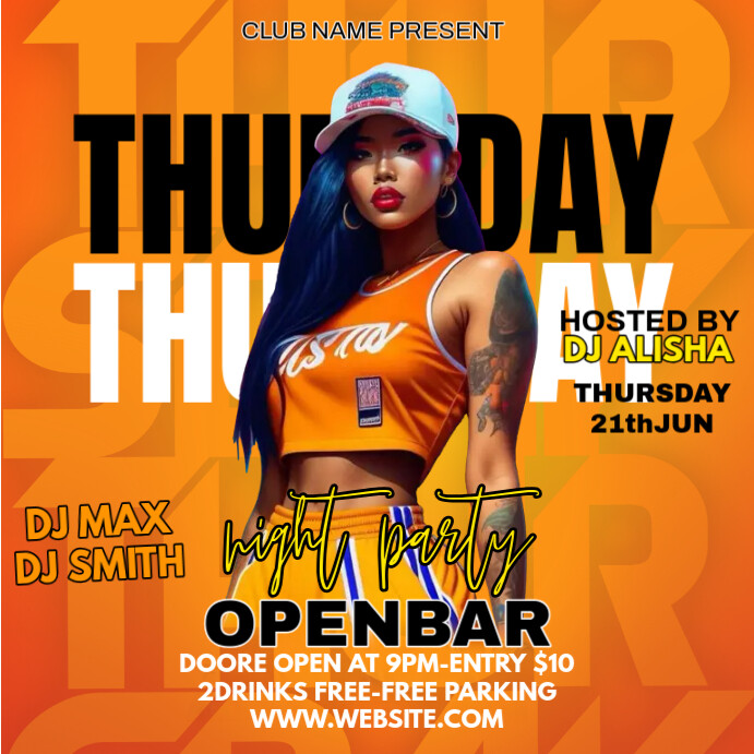 Copy of thursday night party | PosterMyWall
