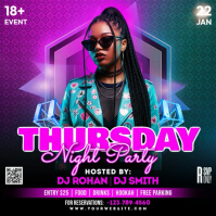 Thursday night party Square (1:1) template