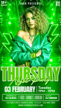 Green Night Party Instagram Story Template