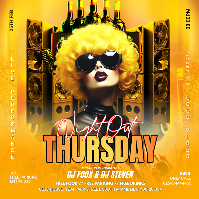 Thursday Night Party Flyer Pos Instagram template