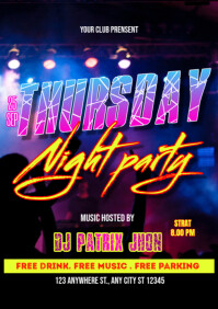 Thursday night party poster A3 template