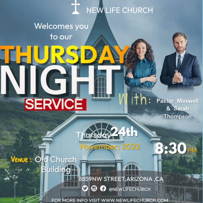 Copy of Thursday night service | PosterMyWall