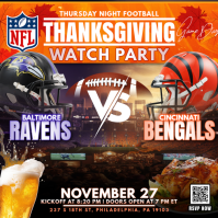 Noir Football Watch Party Instagram-opslag Template