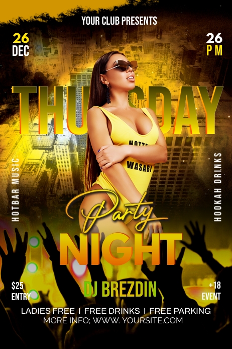 THURSDAY PARTY Poster template