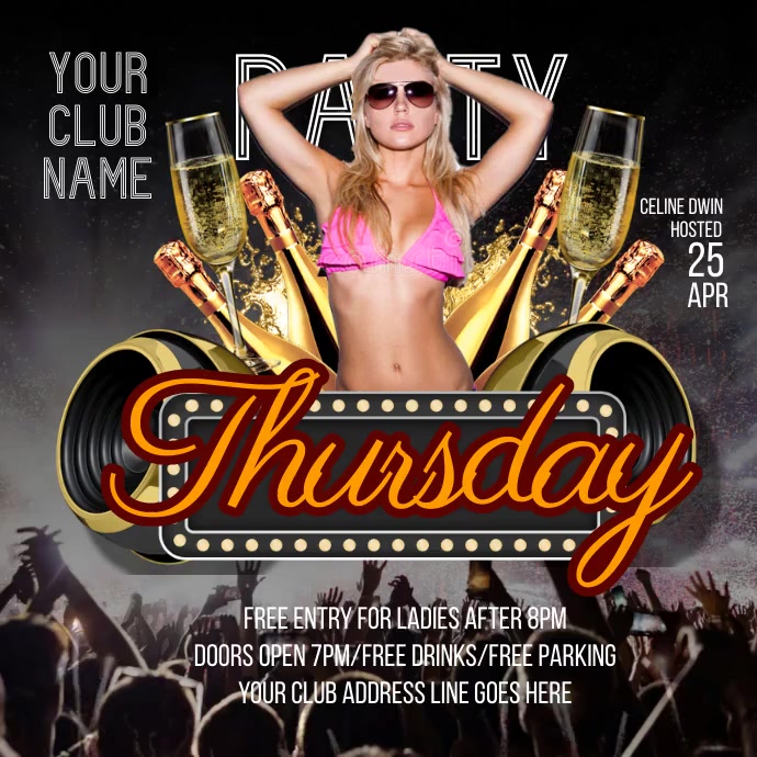 thursday party Instagram Post template