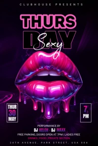Thursday party flyer Illustration Pinterest template