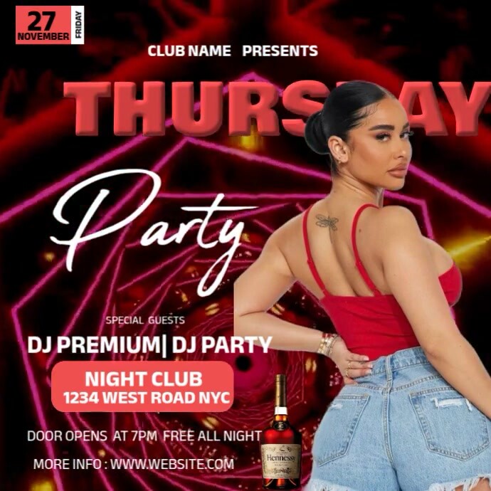 Copy of Thursday party flyer Thursday night party Thursday event flyer ...