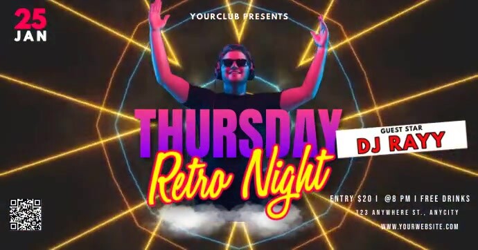 Retro Thursday Work Thursday Retro Night Template | PosterMyWall