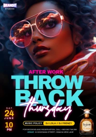 Thursday Throw Back Event Party Flyer A4 template