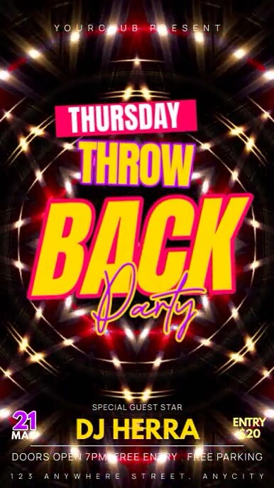 Thursday Throw Back Party Template | PosterMyWall