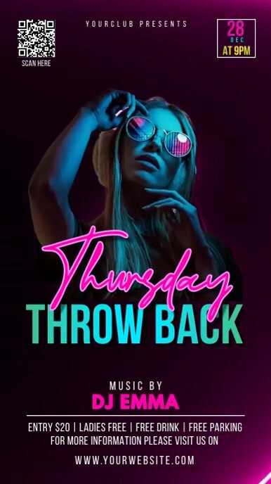 Thursday Throw Back Party Template | PosterMyWall