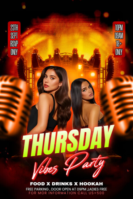 thursday vibes party Banner 4' × 6' template