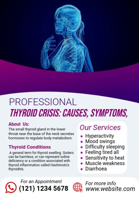 Thyroid disease flyers A4 template
