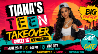 Tiana Teen Takeover Celebration Flyer Gambar Mini YouTube template