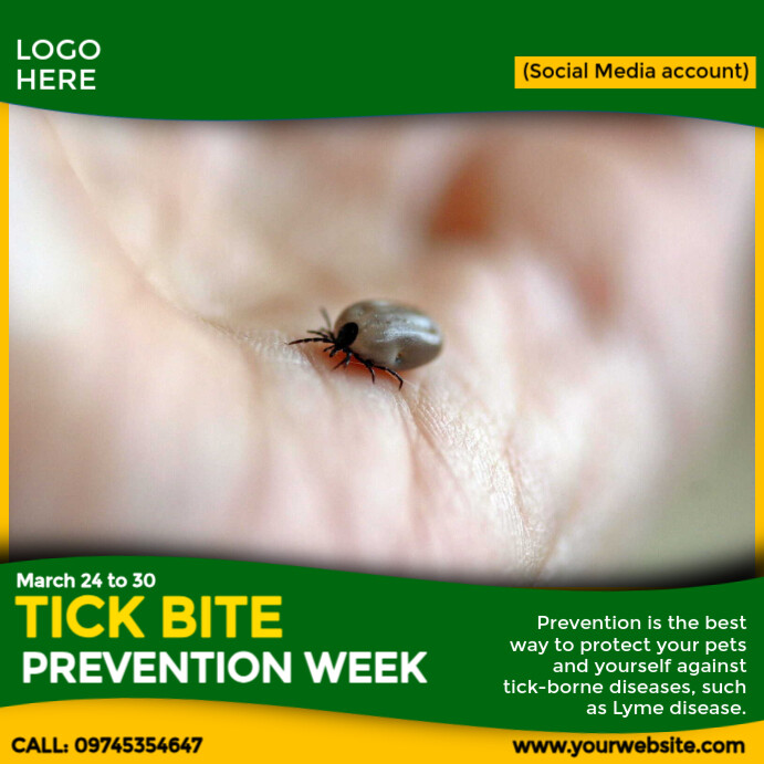 Ticks Post Tick Bite Prevention Week Template | PosterMyWall