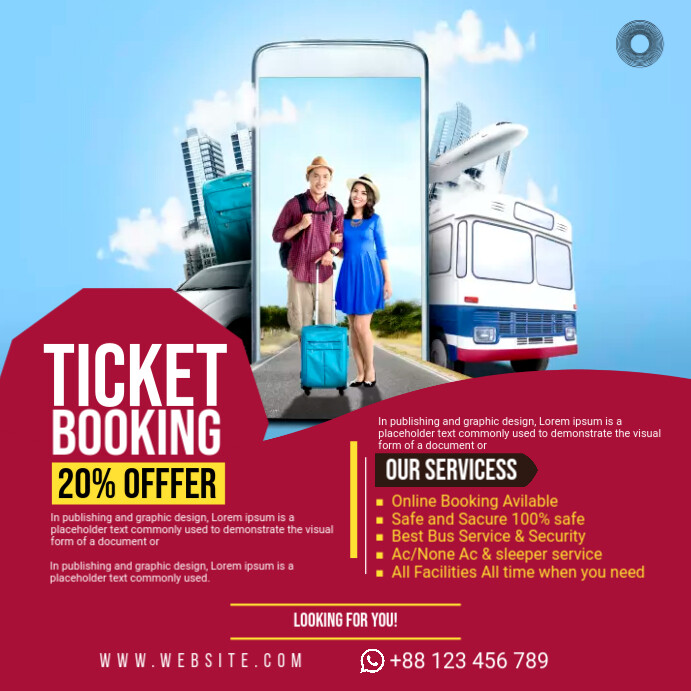 Ticket Booking Ad Design Template | PosterMyWall