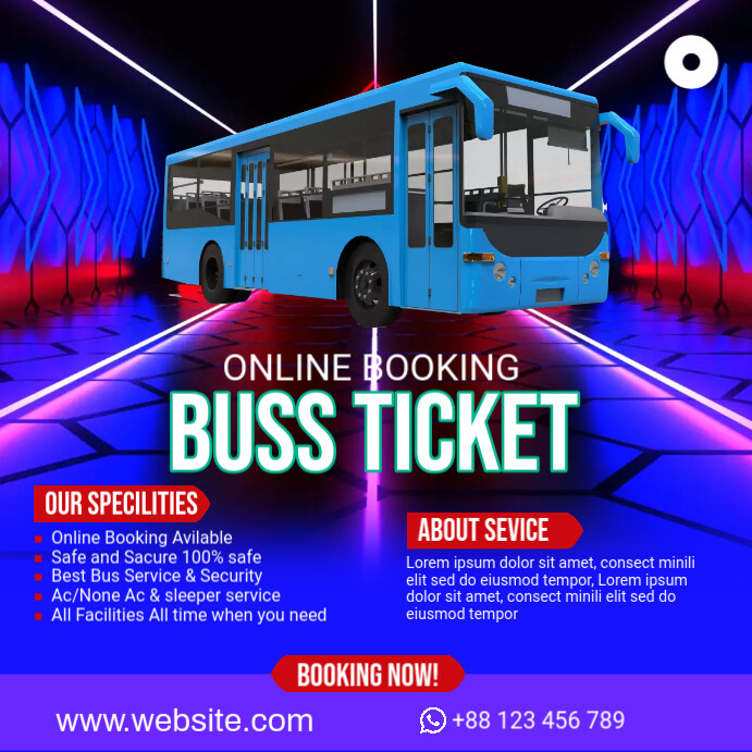 Bus Booking Add Copy of Ticket Booking Ad Design | PosterMyWall