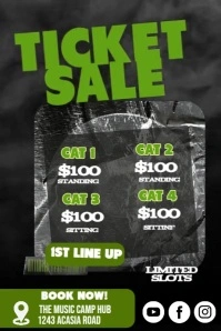 Ticket Sale Promo Discount Poster template