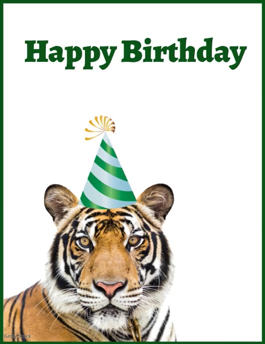 Modele Tigre Anniversaire Voeux Verte Postermywall Modele Tigre Anniversaire Voeux Verte Postermywall