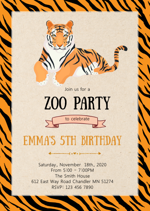 Modele Invitation De Fete D Anniversaire Tigre Postermywall Modele Invitation De Fete D Anniversaire Tigre Postermywall