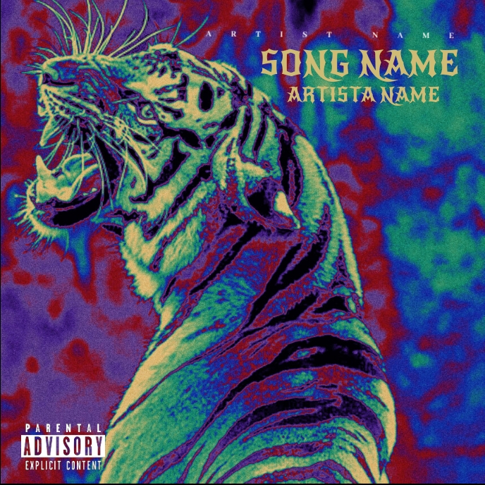 Tiger Rap mixtape cover art design template | PosterMyWall